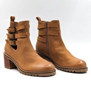 Seychelles Women Give it Whirl Buckle Wheat Leather Summer Ankle Boots size 9.5